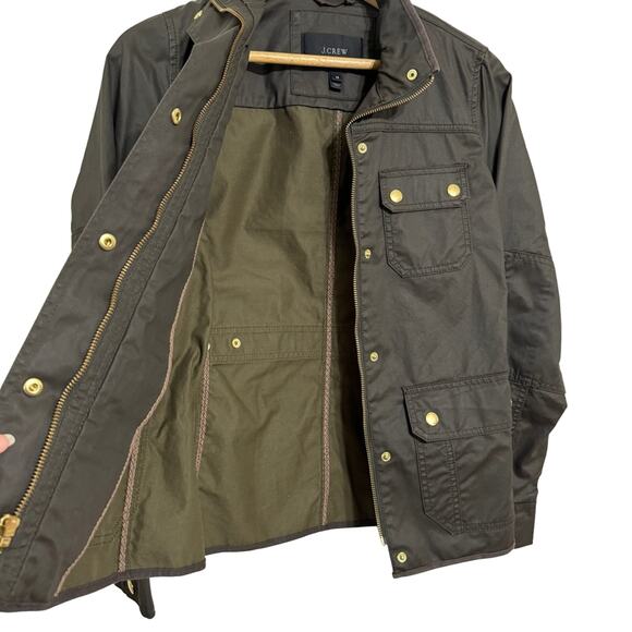 J. Crew Downtown Field Utility Military Wax Jacket Brown Size XS - Picture 9 of 11